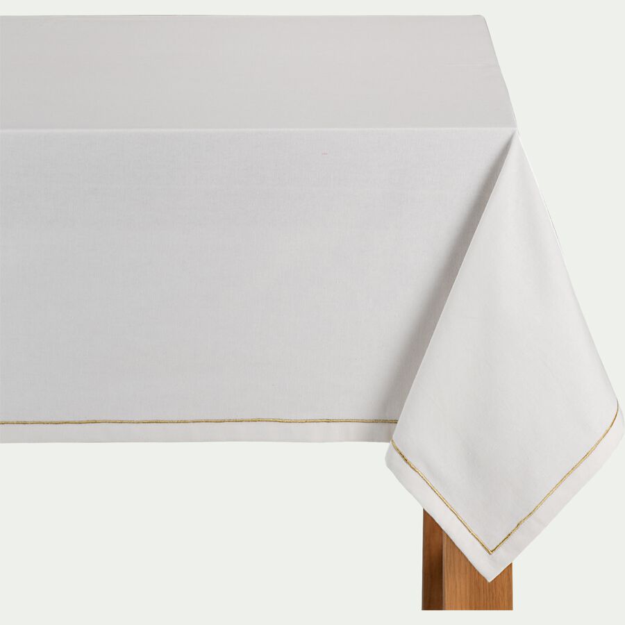Nappe en coton - blanc 170x170cm-XENA