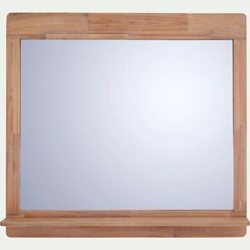 Miroir rectangulaire de salle de bain en acacia - bois foncé 80cm-GAIA