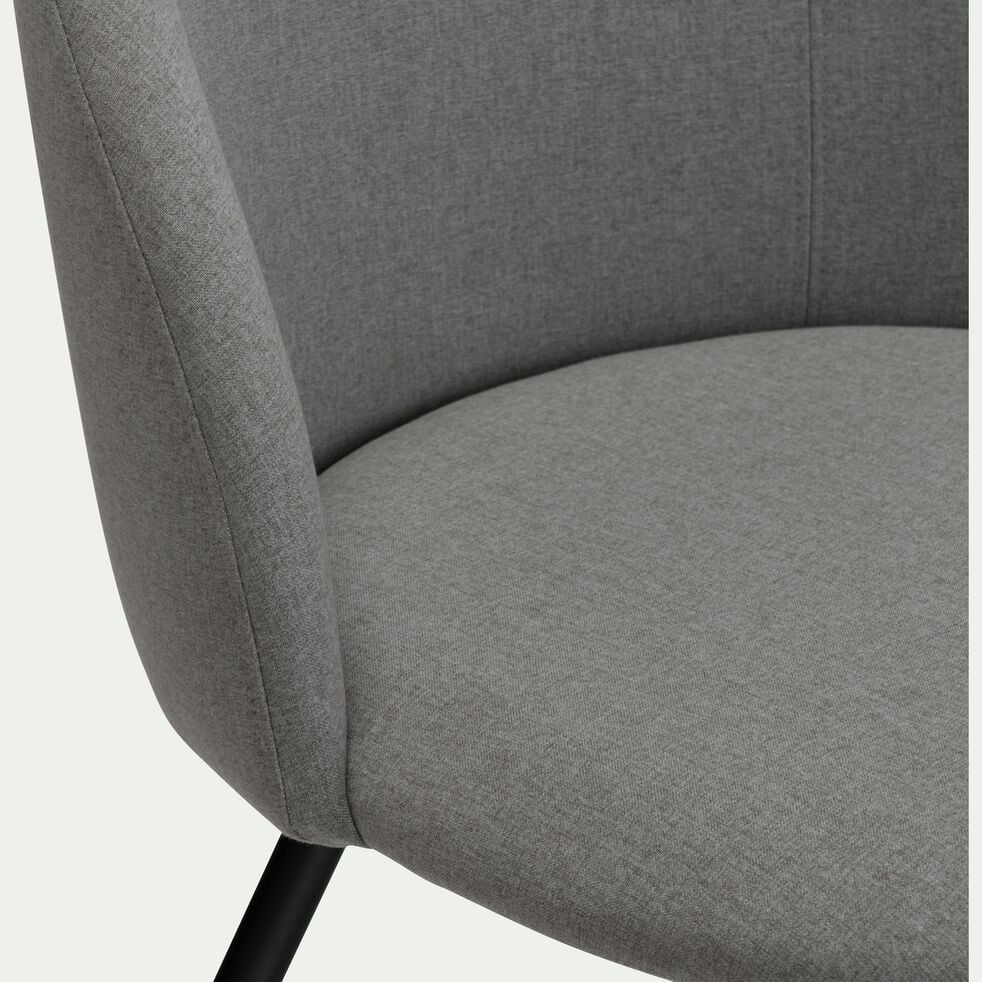 Chaise pivotante en tissu gris et acier - Baron - Kare Design