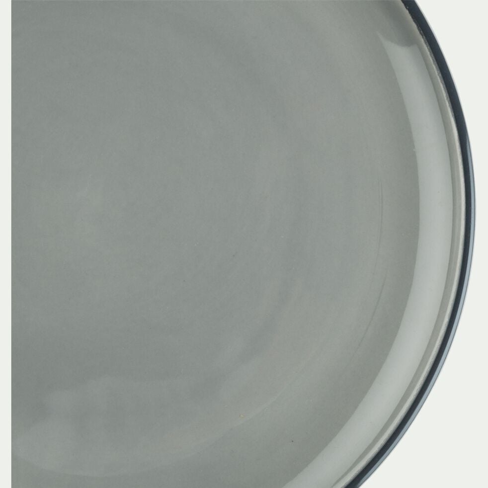 Assiette plate en faïence gris restanque D27cm-LANKA