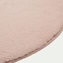 Tapis rond imitation fourrure - rose argile D150cm-ROBIN