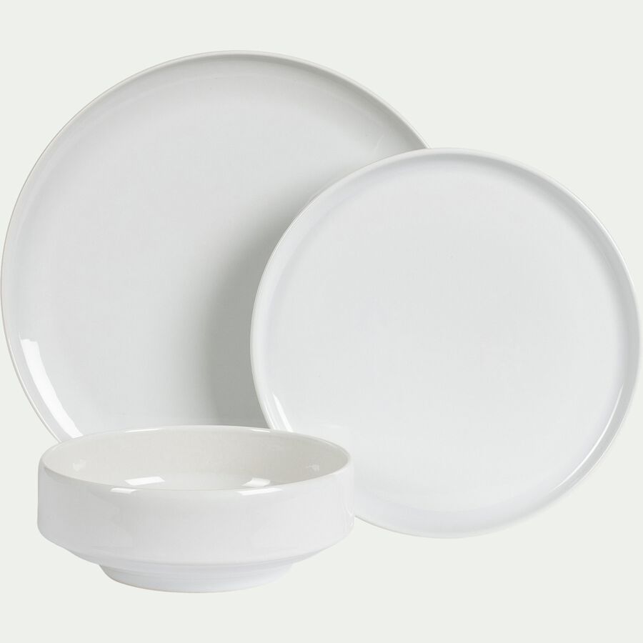 Assiette creuse en porcelaine D15,5cm - blanc ventoux-VADAM