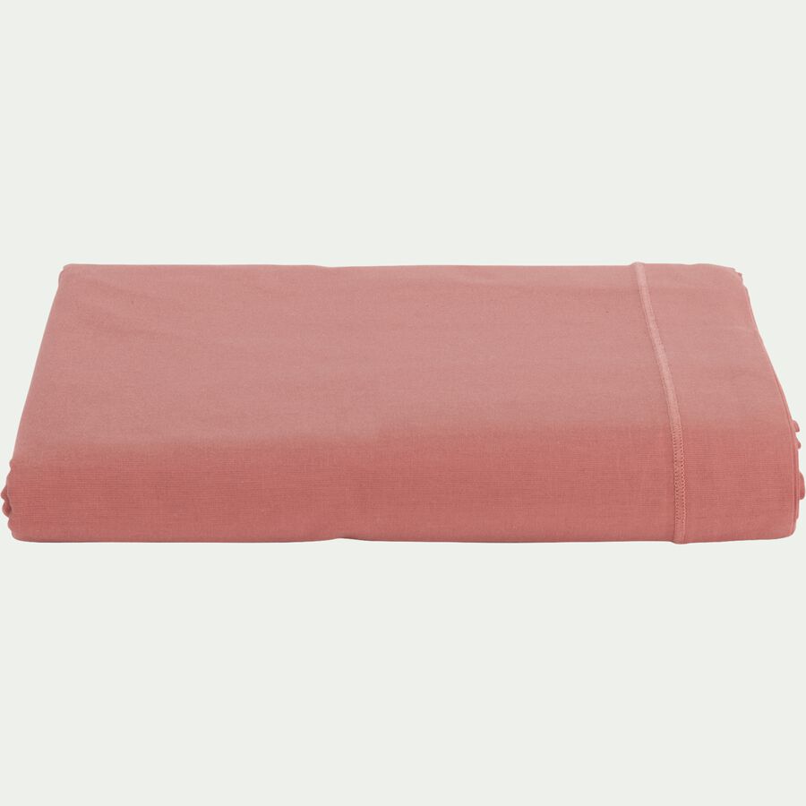 Drap plat en coton - rouge ricin 180x300cm-CALANQUES