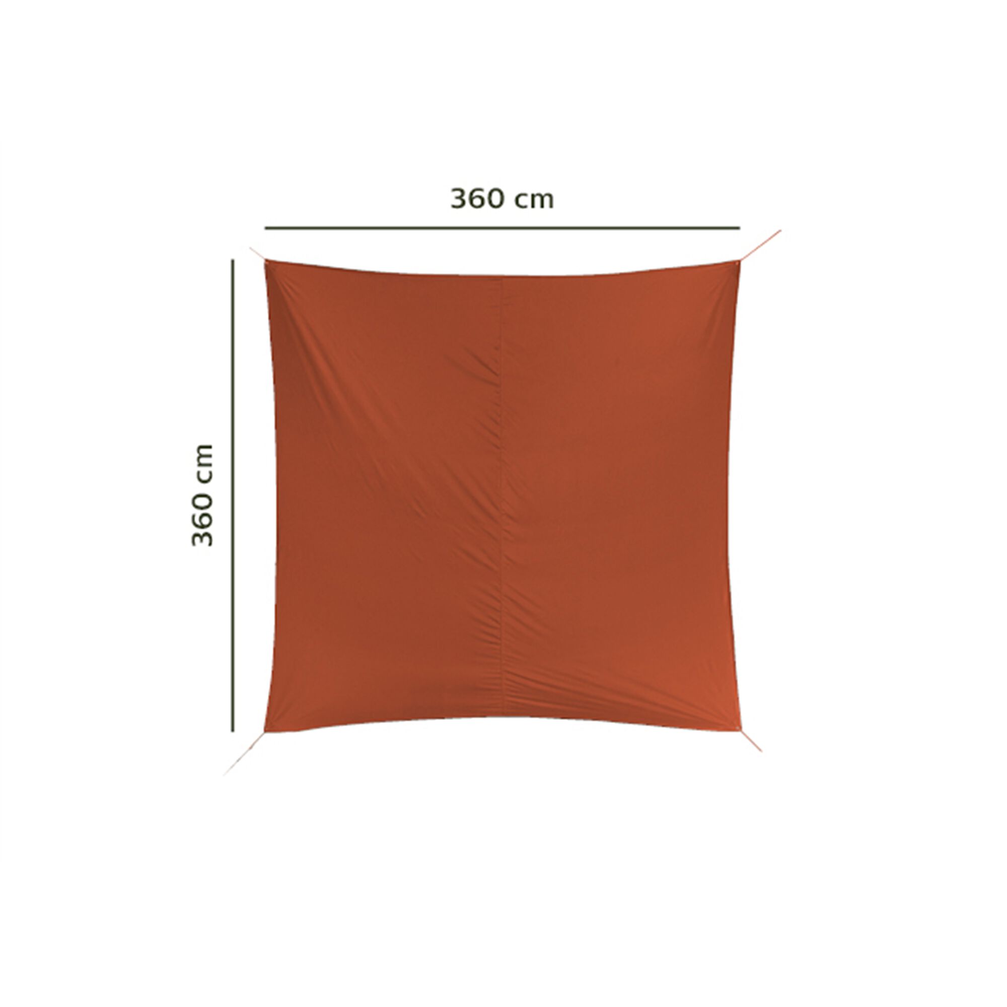 Voile d'ombrage carré 3,6m - rouge rustrel-Rosa