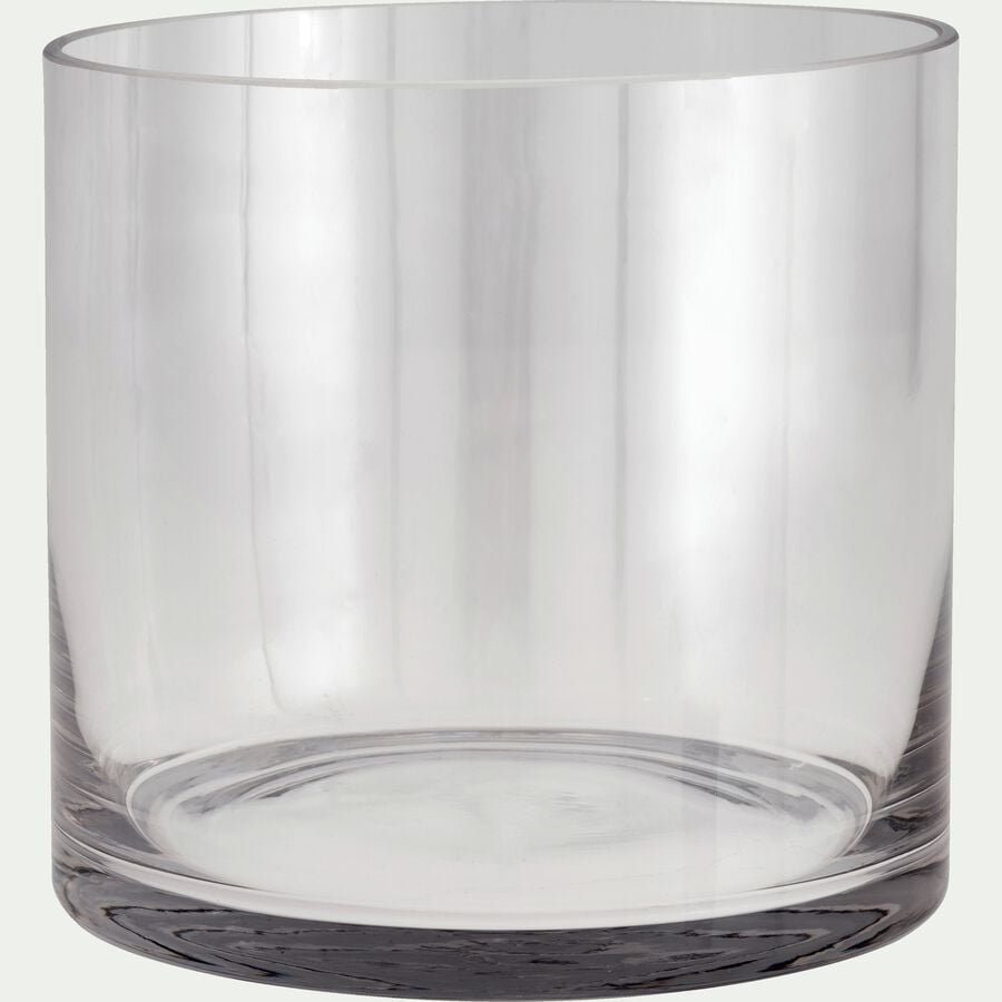 Vase tube en verre épais - transparent H17cm-SABBIA