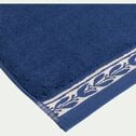 Tapis de bain avec motif en coton - bleu encre 50x80cm-KISSOS