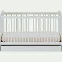 Lit bébé à barreaux en pin avec tiroir - blanc 78x144cm-ILAN
