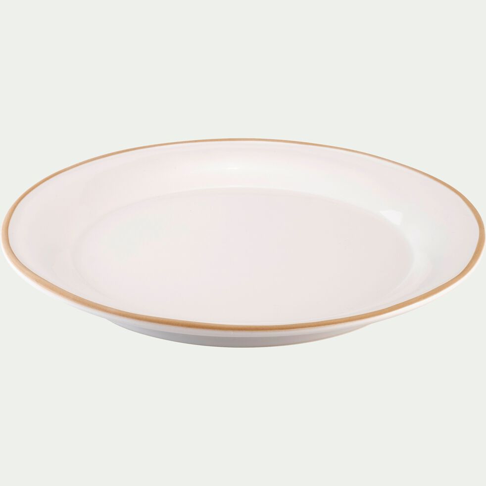 Assiette plate en faïence blanc ventoux D27cm-LUBERON