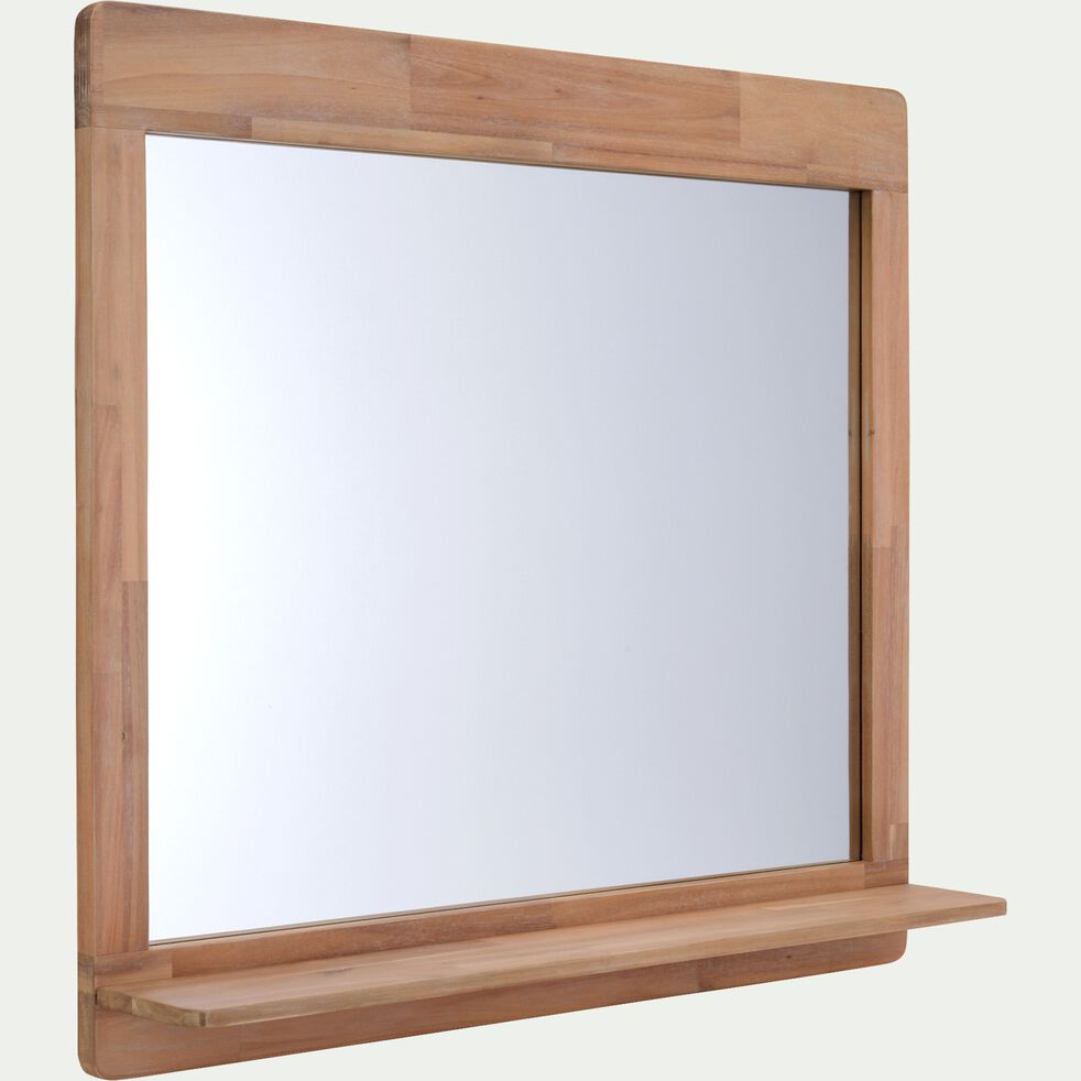 Miroir rectangulaire de salle de bain en acacia - bois foncé 80cm-GAIA