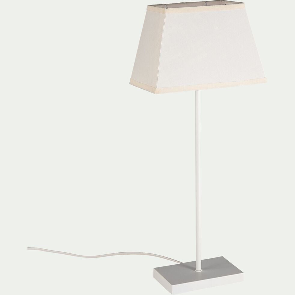 Lampe à poser électrifiée en coton - blanc H47cm-SVELTA