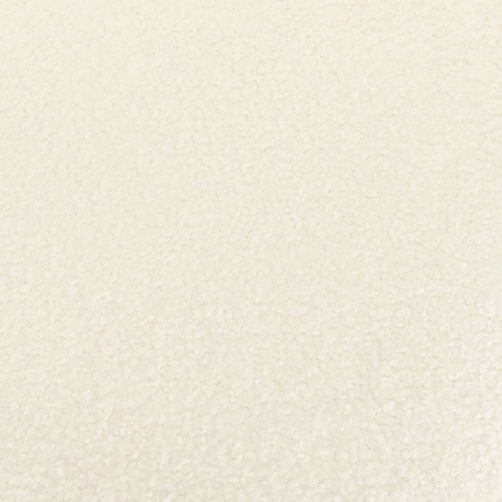 Fauteuil en tissu effet moutonné et piétement en hévéa - blanc capelan-VALLON
