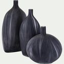 Soliflore en verre avec motifs - noir H30cm-VOLIRI