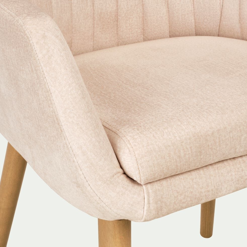 Chaise avec accoudoirs en tissu - beige-ZENICA