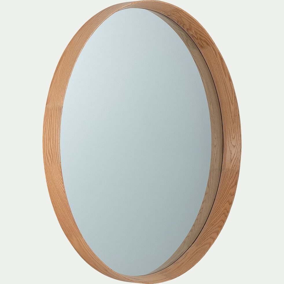 Miroir rond en bois - bois clair d100cm-ALIS