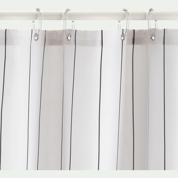 Rideau de douche rayé 180x200cm - blanc-ALESSIO
