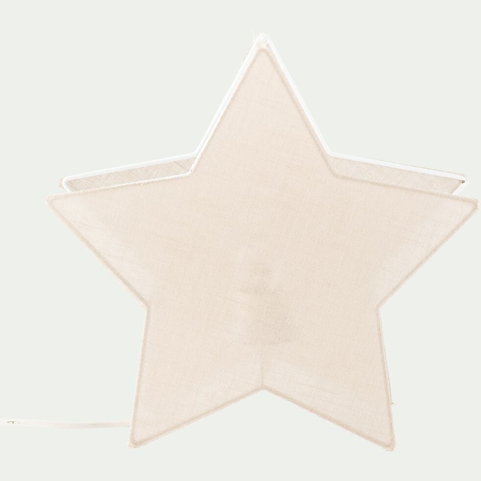 Veilleuse étoile en lin - blanc H30cm-STELLA