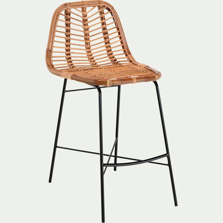 Chaise de bar en rotin - naturel h66cm-LUPIN