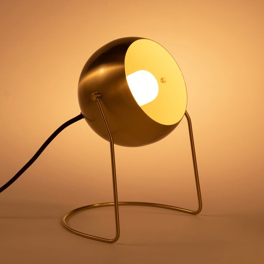 Lampe ronde en métal doré H26cm-BAOU