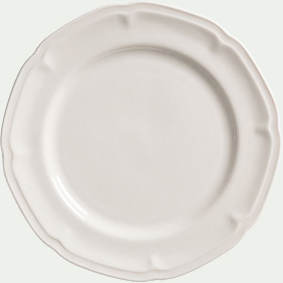 Assiette plate en porcelaine - blanc D26,8cm-MARLI