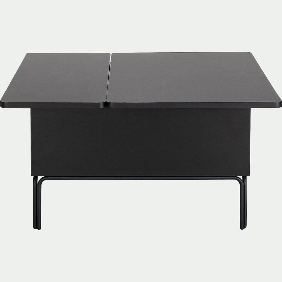 Table basse avec rangement et plateau relevable - noir-ZE