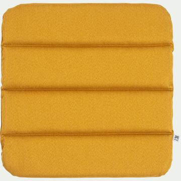 Galette de chaise indoor & outdoor en tissu déperlant - jaune argan-KIKO