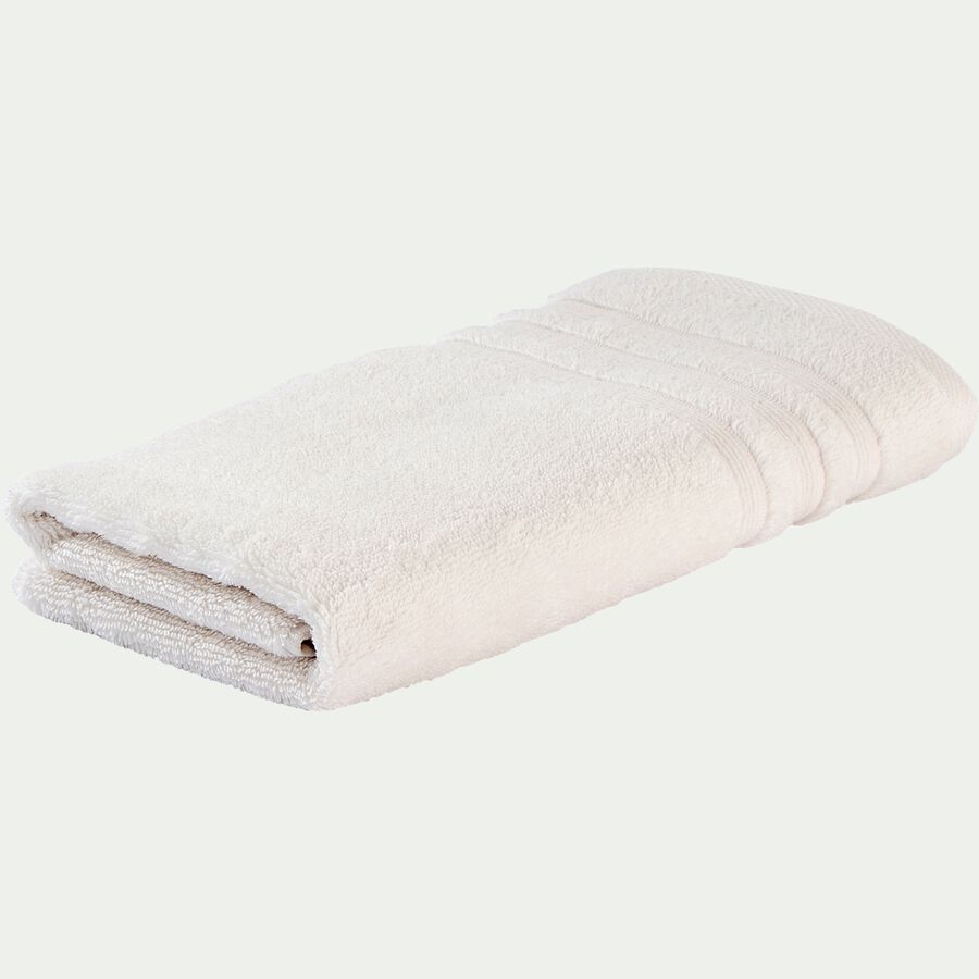 Serviette de bain bouclette en coton - blanc ventoux 50x100cm-Noun