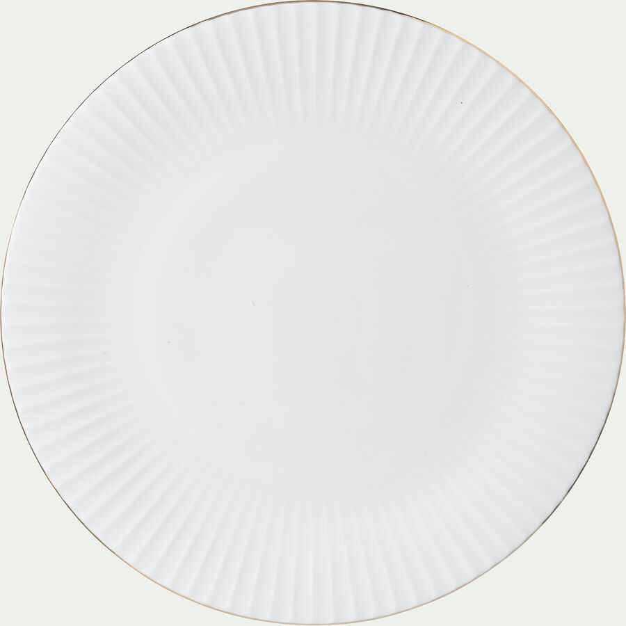 Assiette plate en porcelaine D26cm - blanc-SPIRIT