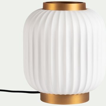 Lampe à poser en porcelaine et fer - blanc H23,8cm-GOSSE