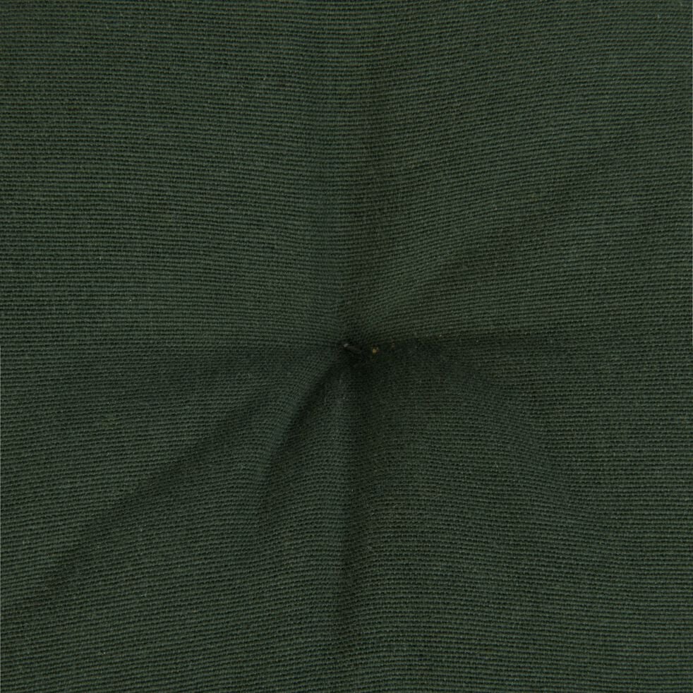 Galette de chaise ronde en coton D40cm - vert cèdre-CALANQUES