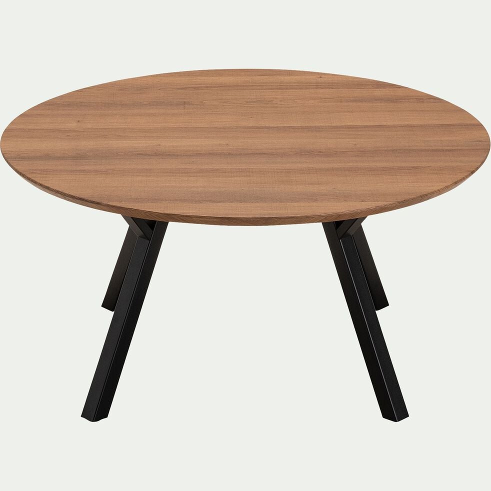 Table basse ronde en bois - bois foncé-OCTAVIE