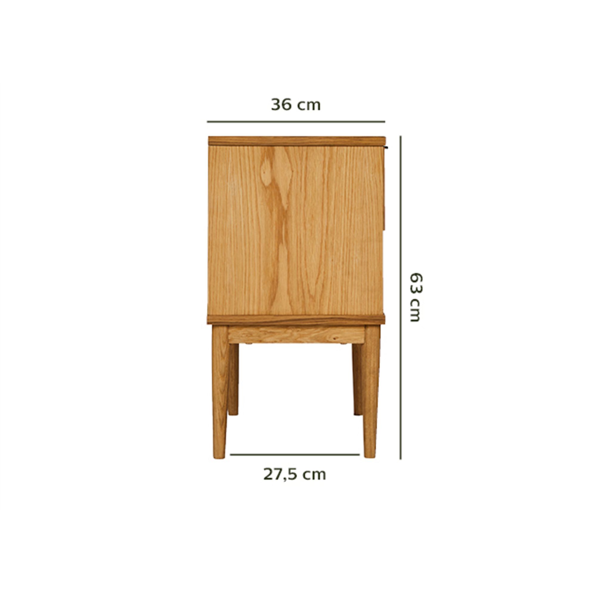 Table de chevet en acacia et rotin 1 tiroir L45xl36xH63cm - bois clair-ARTHURA