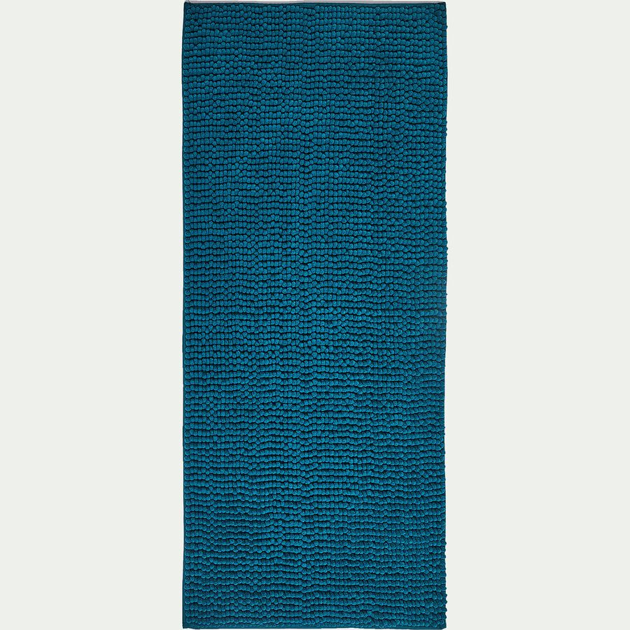 Tapis de bain chenille en polyester - bleu niolon 50x120cm-PICUS