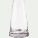 Vase conique en verre épais - transparent H18,5cm-GALICE