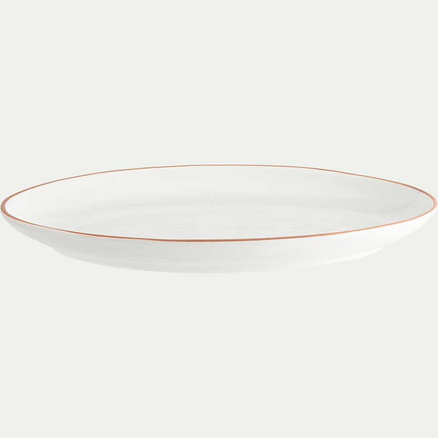 Plat ovale en faïence - blanc 40cm-COTTA