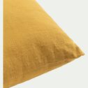 Coussin en lin lavé - jaune argan 45x45cm-VENCE