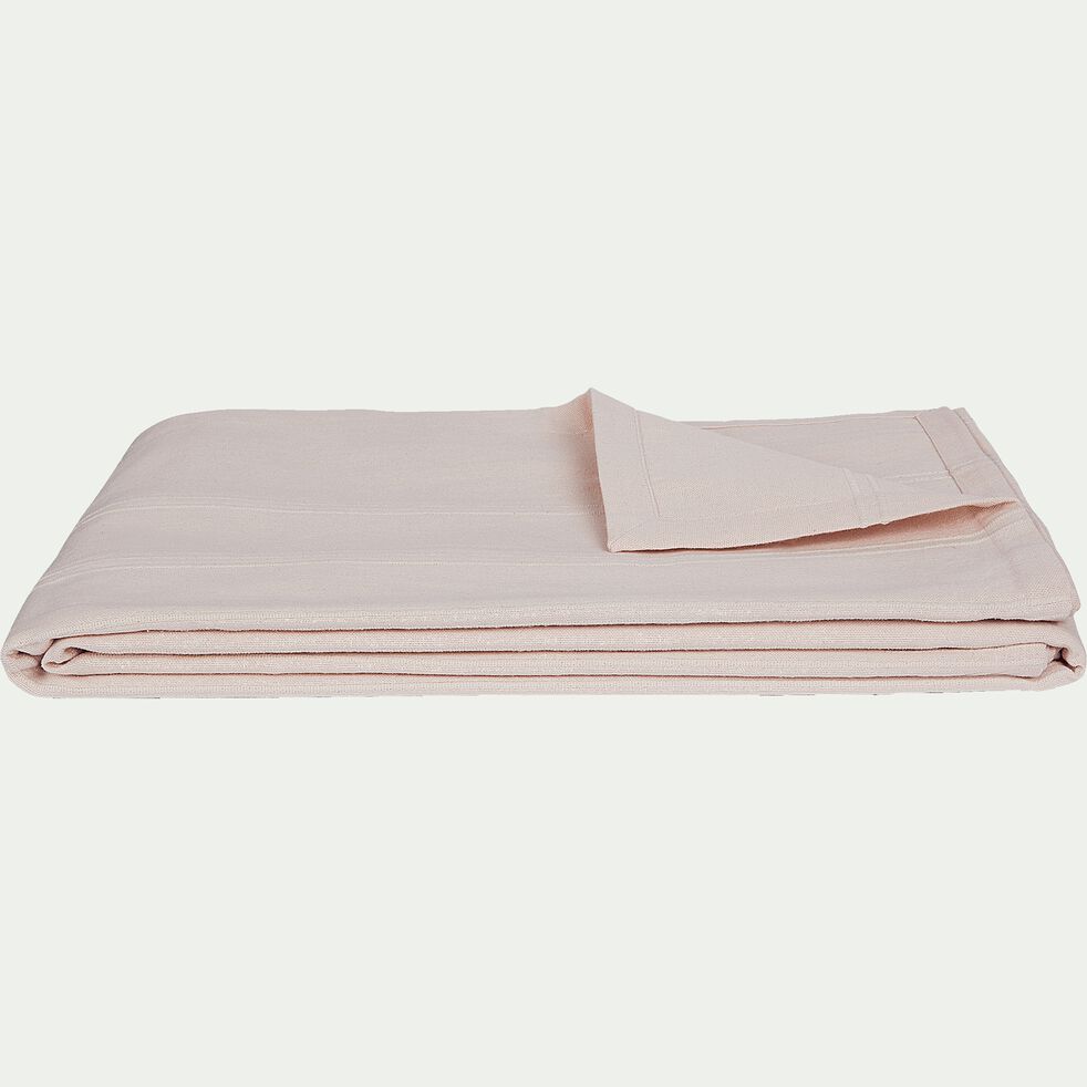 Couvre-lit tissé en coton - rose grège 180x230cm-BELCODENE