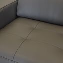 Canapé 2 places fixe en cuir avec accoudoir 20cm - taupe-MAURO