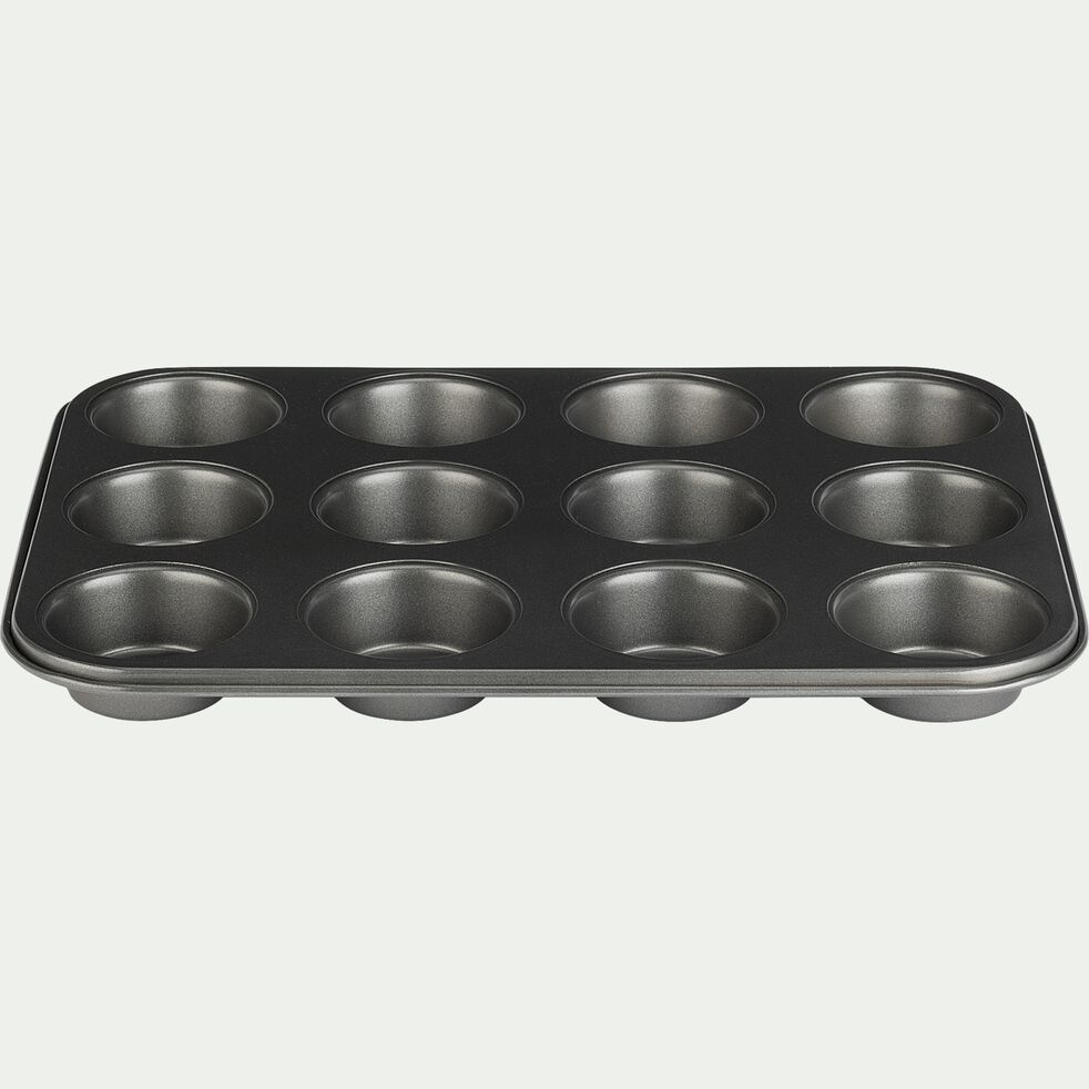 Plaque de 12 muffins en acier carbone 35cm-OLIZY