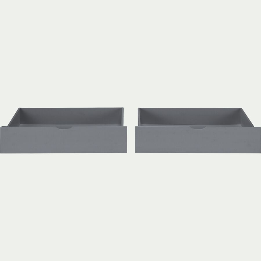 lot de 2 tiroirs de lit à roulettes - gris 61x200cm-NOA