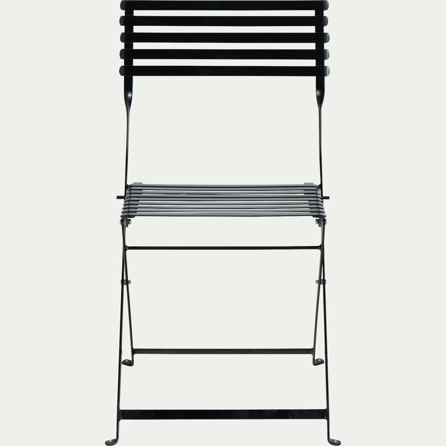 Chaise de jardin pliante en acier - noir-CERVIONE