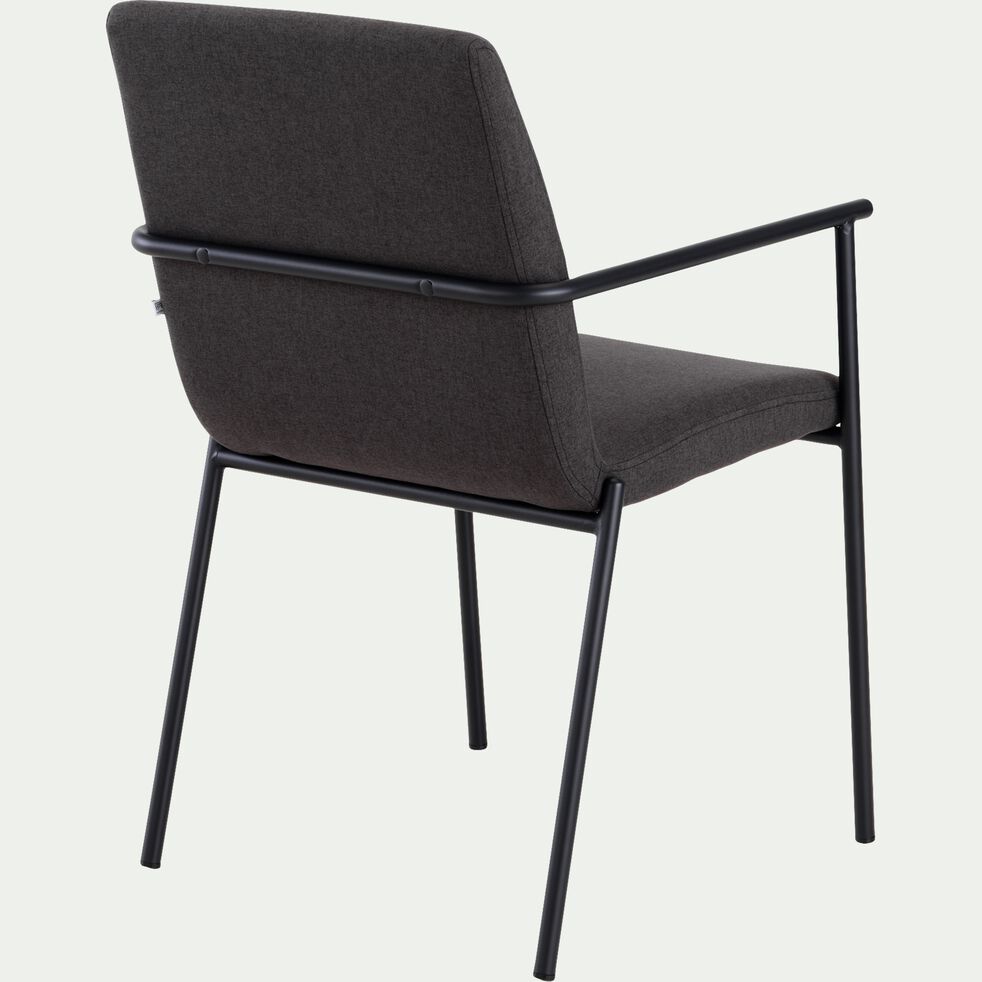 chaise en tissu avec accoudoirs - noir-JASPER