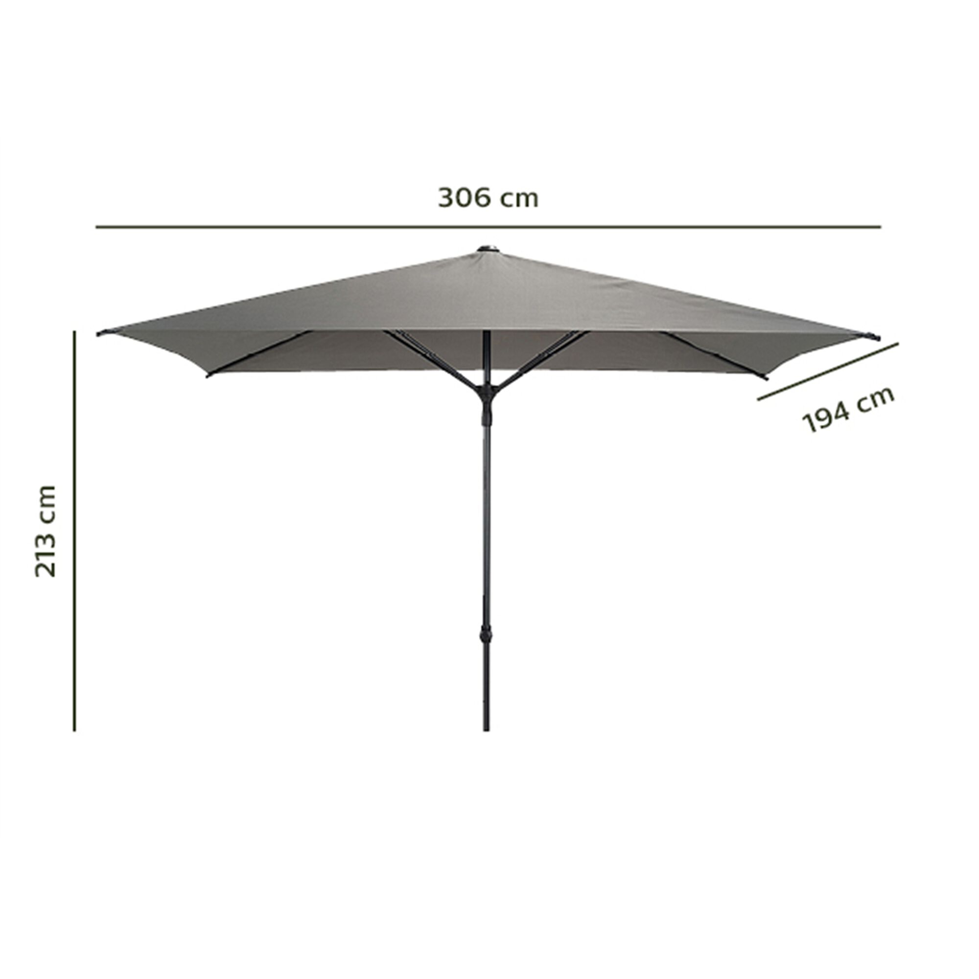 Parasol de balcon en aluminium - vert cèdre (200x300cm)-Draio