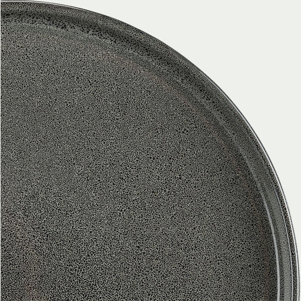 Assiette plate en grès émail réactif D27cm - vert-PIETRA