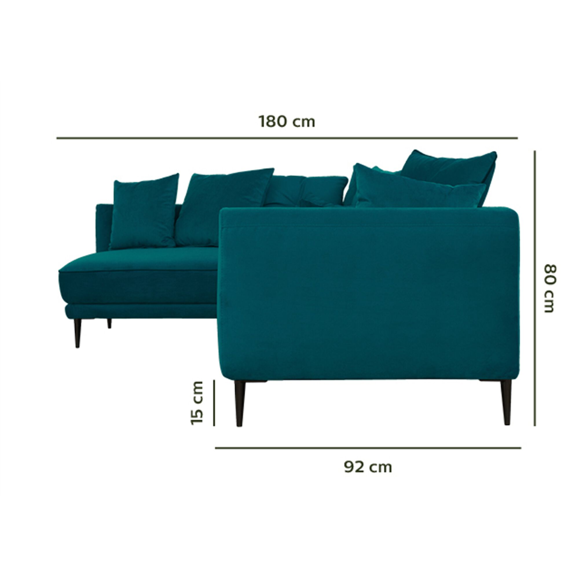 Canapé d'angle fixe gauche en tissu - bleu niolon-ASTELLO