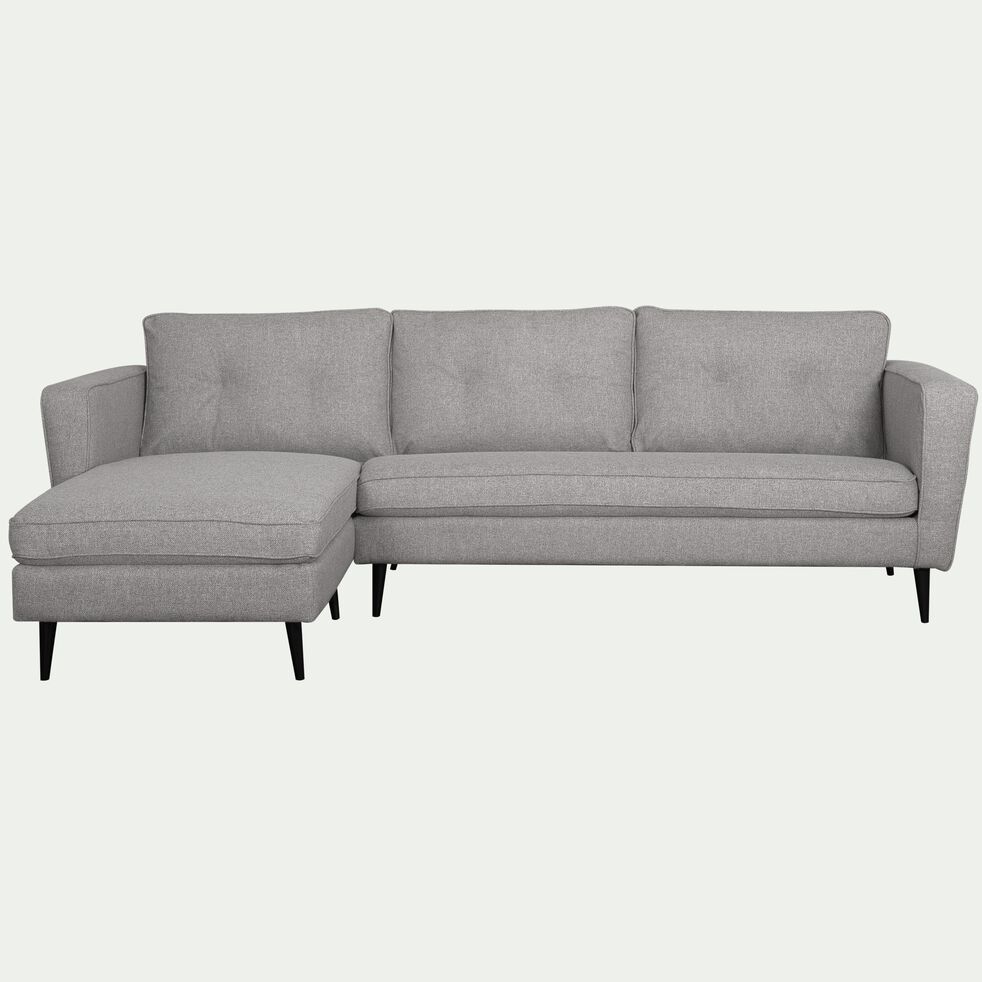 Canapé 4 places d'angle gauche fixe en tissu - gris borie-BARTHOLE