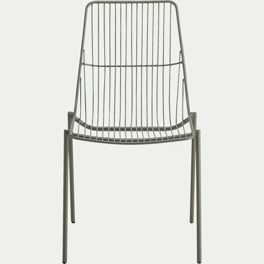 Chaise de repas intérieur et extérieur en acier - vert cèdre-MALDI