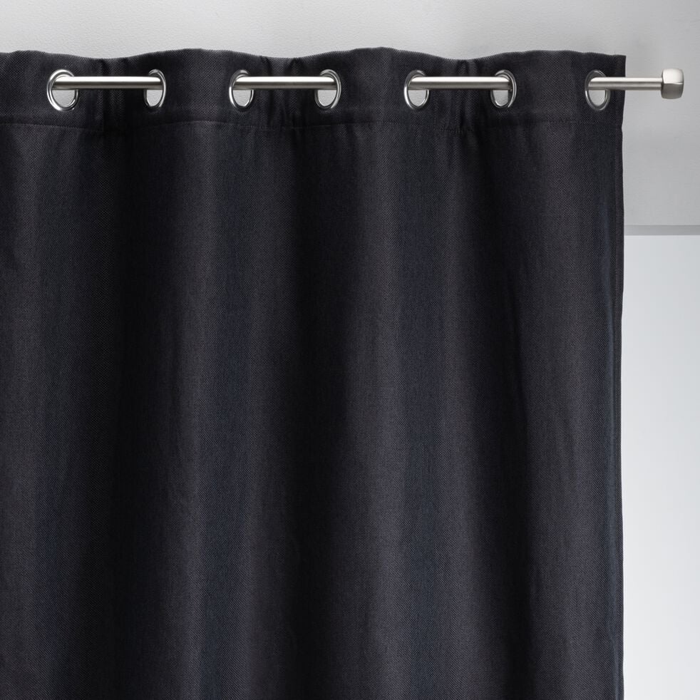 Rideau à œillets en polyester 135x300cm - gris calabrun-PINEDE