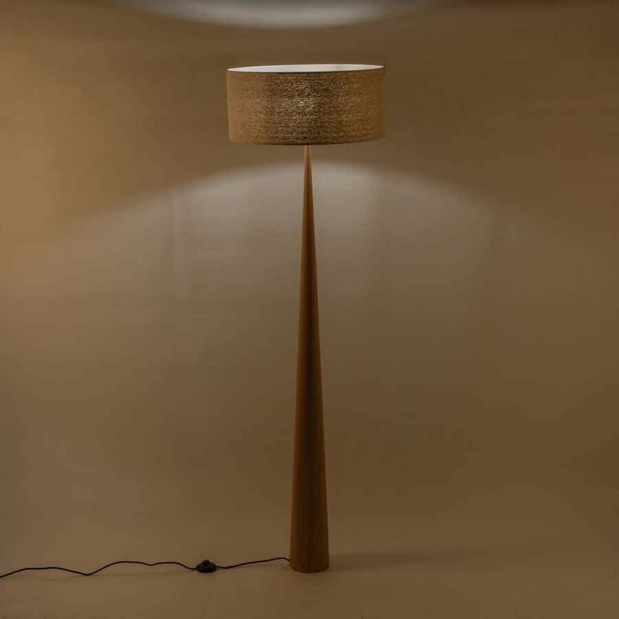 Lampe design LED autoportante en bois rétro moderne - Comptoir des Lampes