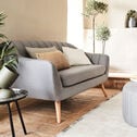 Canapé 2 places fixe en tissu - gris clair-SHELL