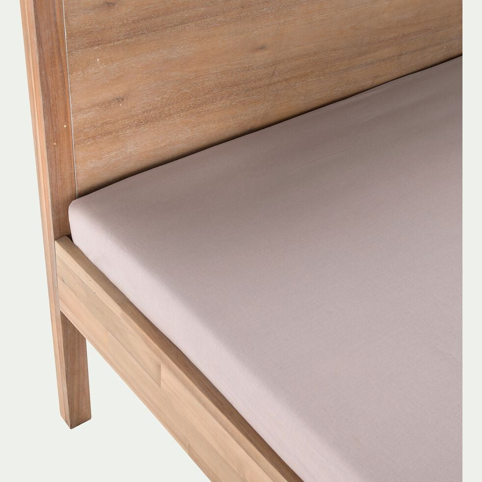 Lit 2 places avec tête de lit en acacia - bois clair 180x200cm-GAIA